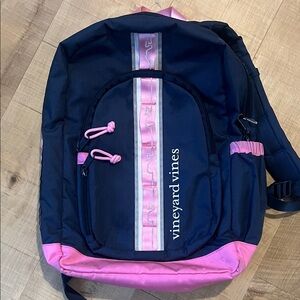 Vineyard Vines Navy and Pink Backpack